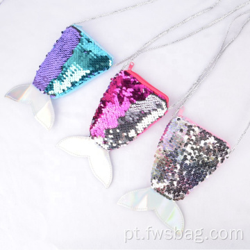 Saco de glitter reversível para crianças de lantejoulas da moda